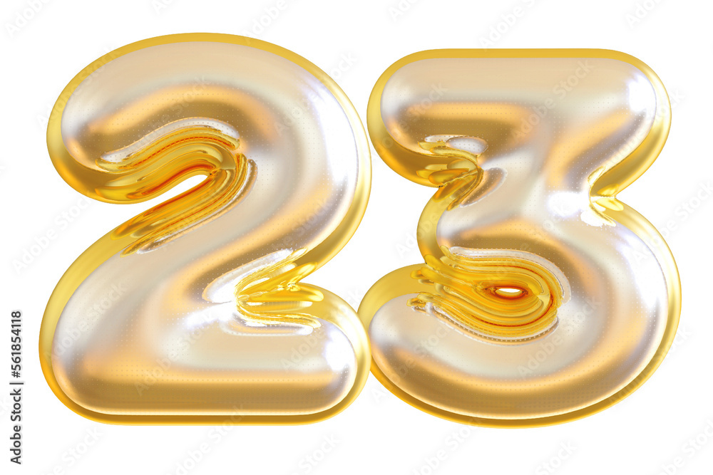 3d gold modern number 23 with generative AI 3d gold modern number 23 with generative AI