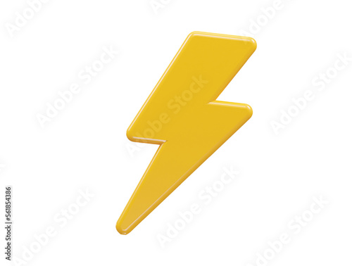 Electricity icon 3d rendering vector illustration 