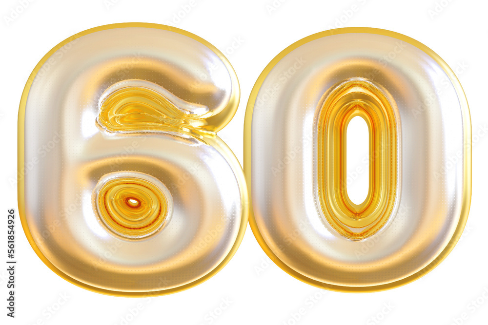 3d gold modern number 60 with generative AI 3d gold modern number 60 with generative AI