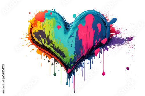 Obraz na płótnie Isolated graffiti heart symbol. Generative AI. w salonie