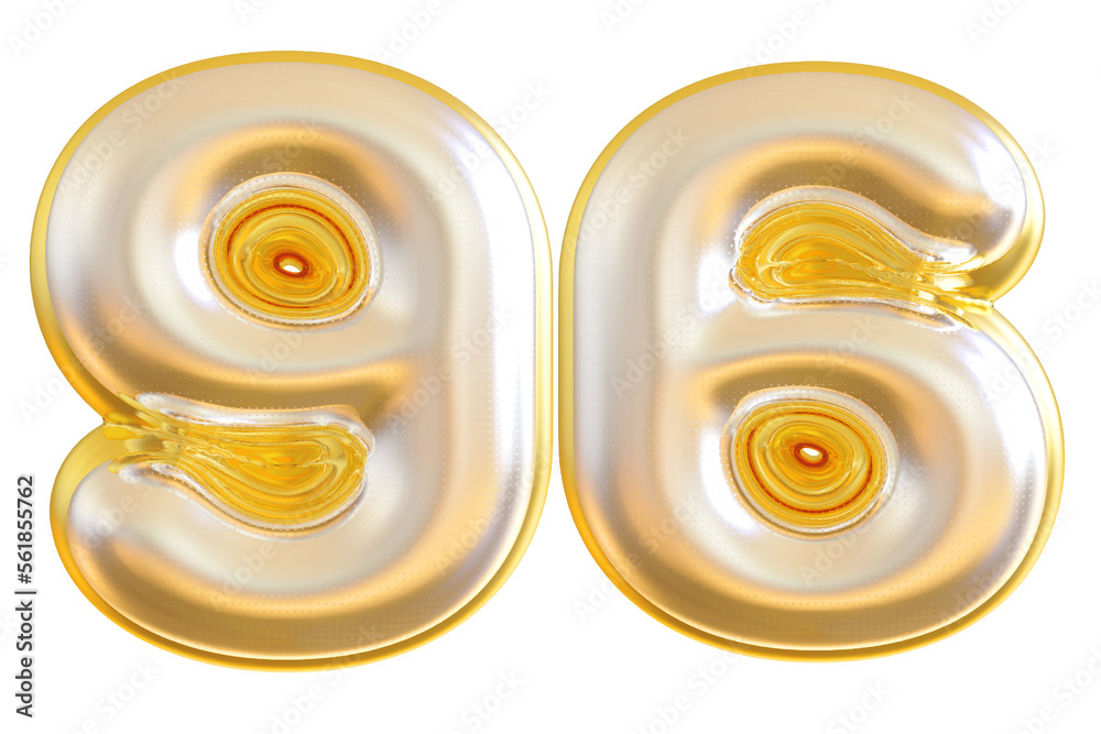 3d gold modern number 96 with generative AI 3d gold modern number 96 with generative AI