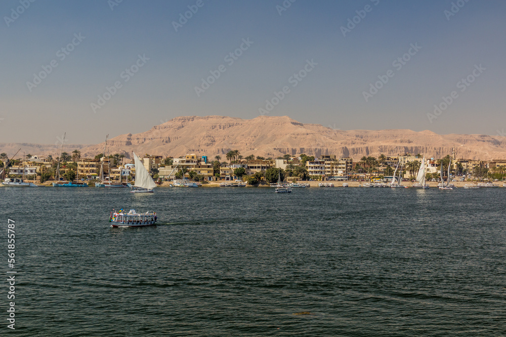 View of the river Nile in Luxor, Egypt