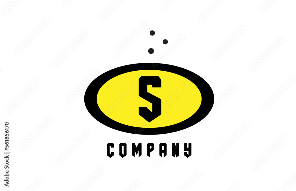 ellipse S alphabet bold letter logo with dots. Creative template design for business and company in yellow and black ellipse S alphabet bold letter logo with dots. Creative template design for business and company in yellow and black