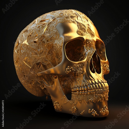 gold human skull