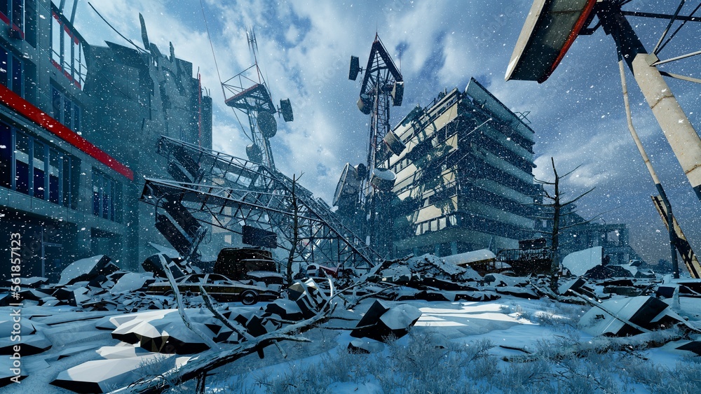 Fototapeta premium Destruction in the city block
