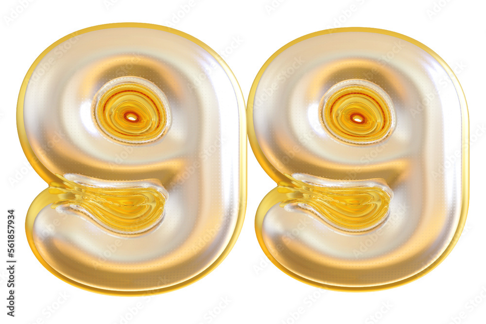 3d gold modern number 99 with generative AI 3d gold modern number 99 with generative AI