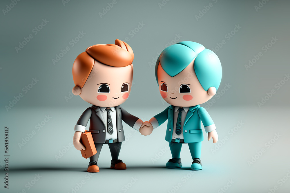 cute two business check hand on clear background, AI generate cute two business check hand on clear background, AI generate