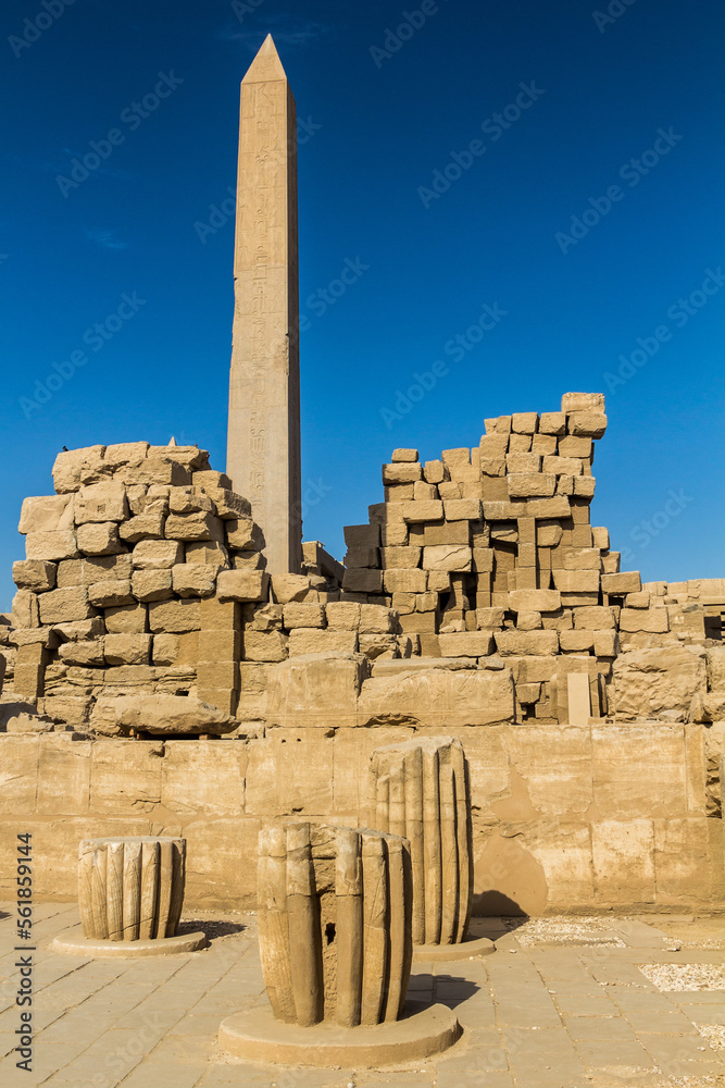 Queen Hatshepsut Obelisk in the Amun Temple enclosure in Karnak, Egypt