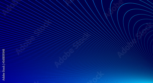Blue lines in 3D perspective vector abstract background  dynamic linear minimal design  wave lied pattern in dimensional and movement.