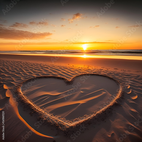 heart on the beach , Generative AI