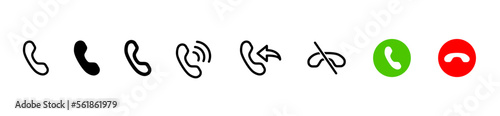 Set of Handset line shapes, thin line design