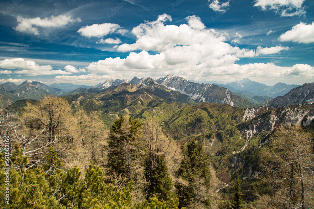 Looking east from rijauca peak in the karawanken mountains close to the austrian Slovenian border.