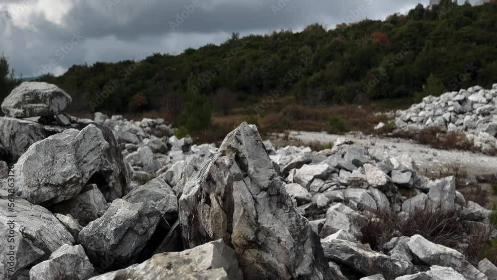 Abandoned Mining Quarry, Extractive industry, Piles Of Stones Gloomy Winter Day 2 Abandoned Mining Quarry, Extractive industry, Piles Of Stones Gloomy Winter Day 2