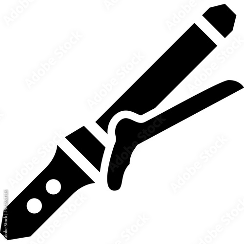 curling iron solid icon