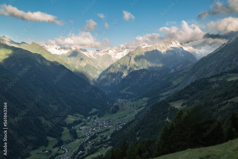 morning view of the mountains in Virgen valley in tyrol.