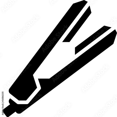 straightening iron solid icon