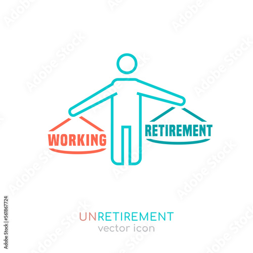 The unretirement icon. Back to work symbol. Graphic design.