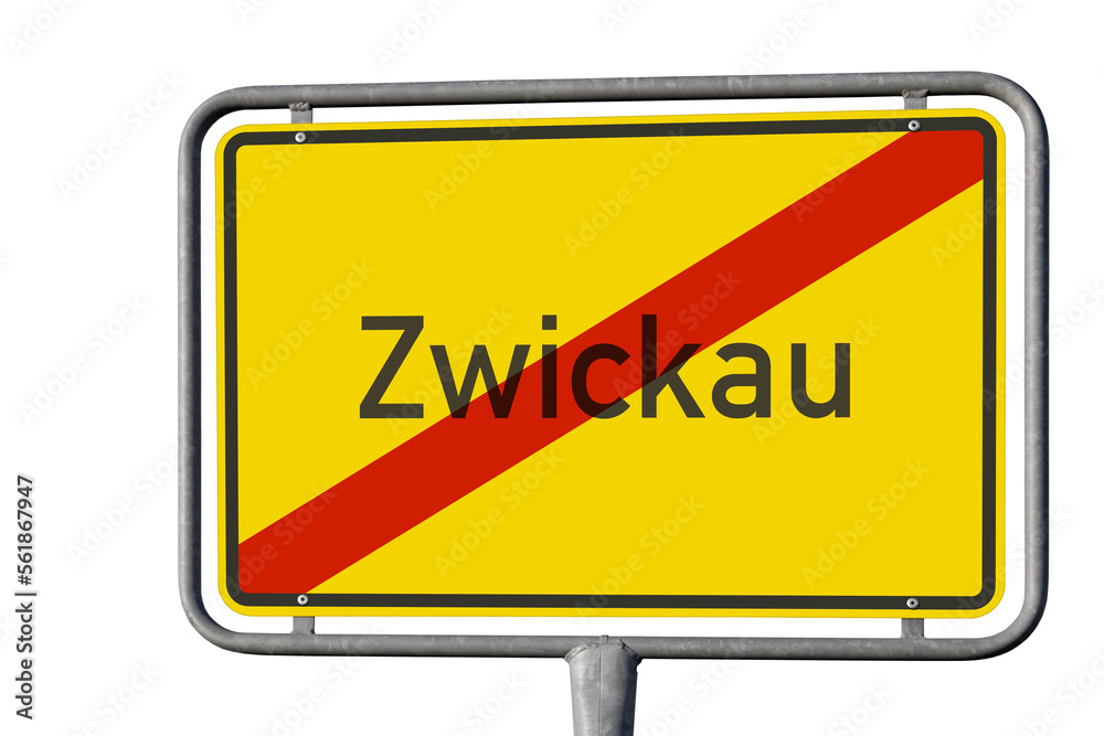 Ortstafel, Ausfahrt, Stadt Zwickau, freigestellt als PNG, (Symbolbild) Ortstafel, Ausfahrt, Stadt Zwickau, freigestellt als PNG, (Symbolbild)
