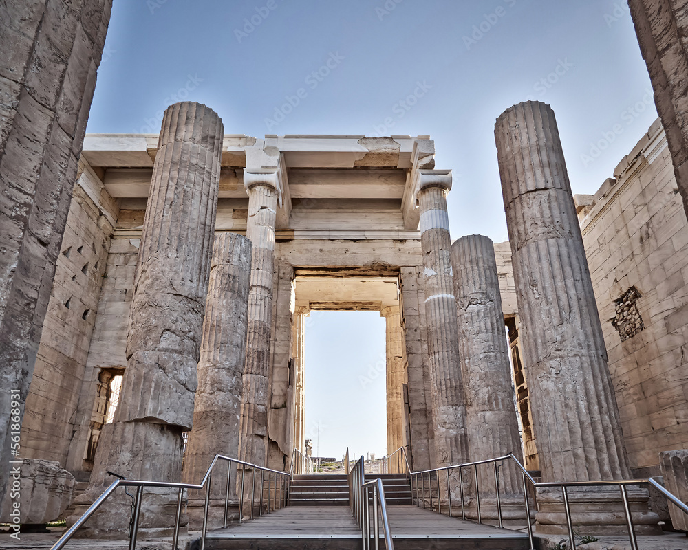 Propylaea, the monumental entrance of acropolis, Athens Greece