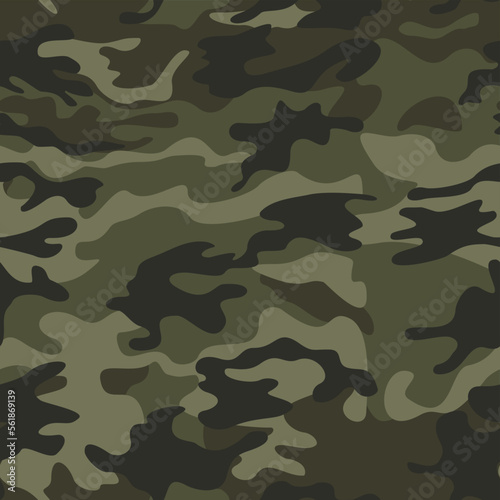  Army camouflage pattern, military seamless texture disguise, vector background. Khaki color.