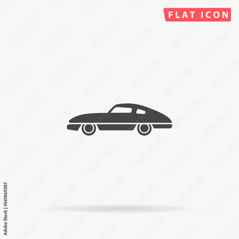 Sports car flat vector icon. Hand drawn style design illustrations.