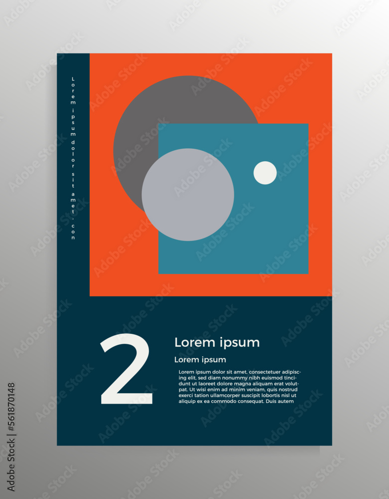 Cover design for booklet, brochure, folder, book, poster. Vector geometric template with place for your text.