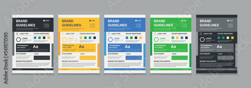 A4 Brand Guidelines poster design, Brand guideline template eps 10