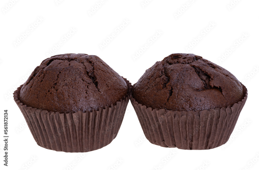 chocolate muffin isolated