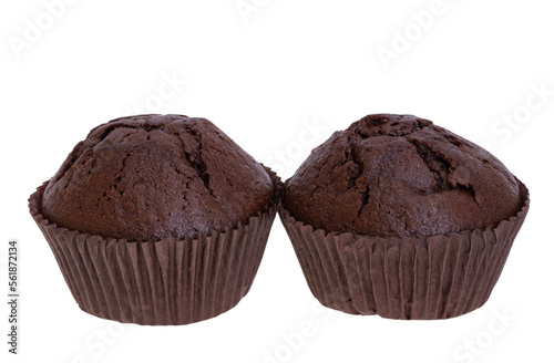 chocolate muffin isolated