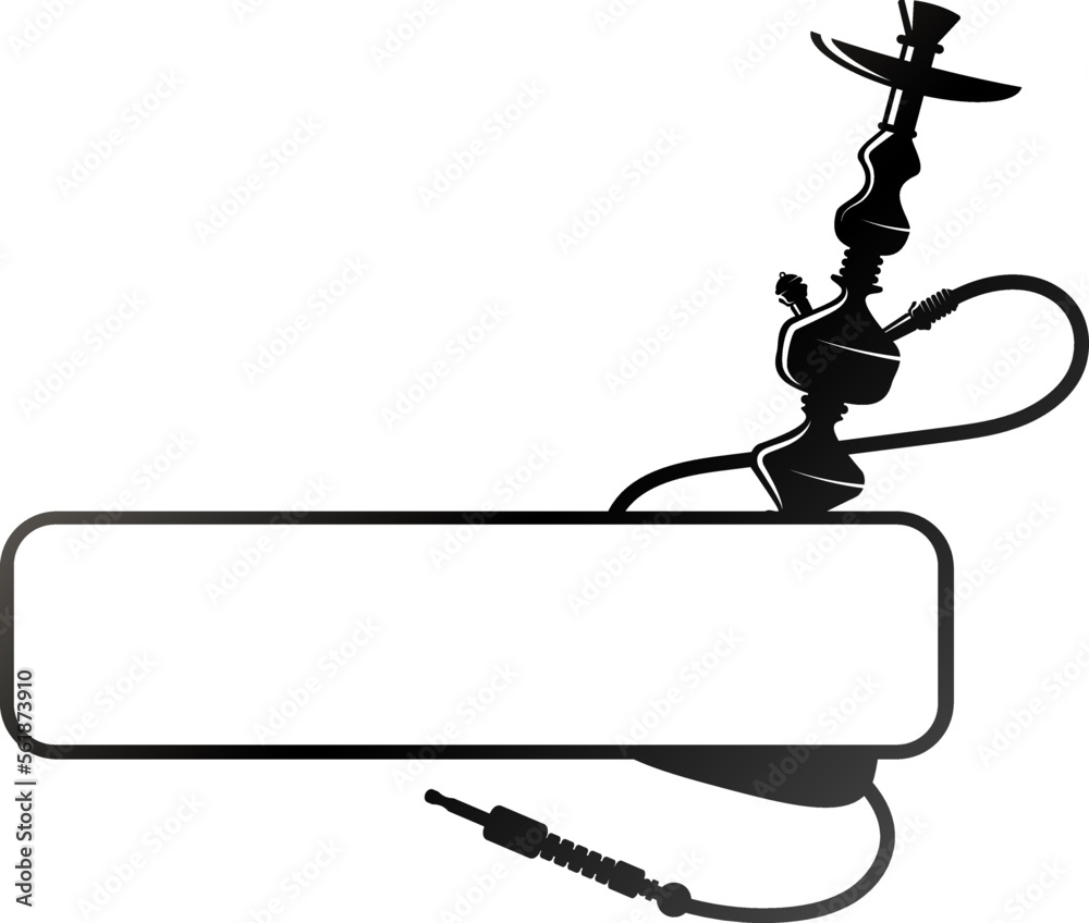 Silhouette of a hookah for smoking and relaxing