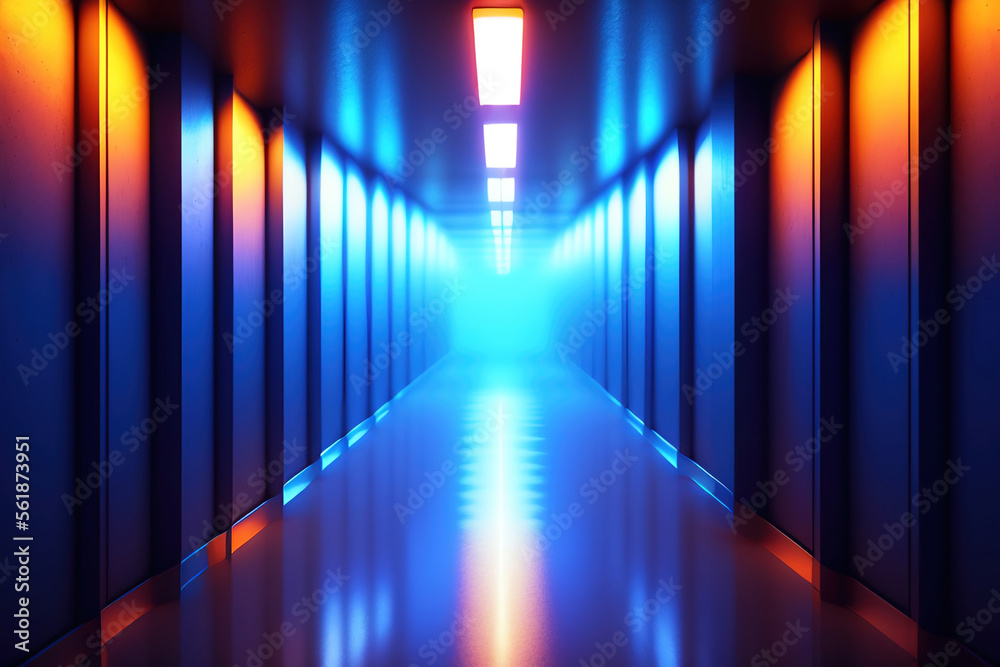 Generative AI: abstract futuristic neon background glowing Generative AI: abstract futuristic neon background glowing
