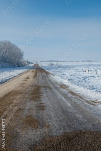 winter road in the snow
