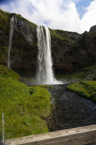 Seljalandsfoss waterfalls in Iceland.