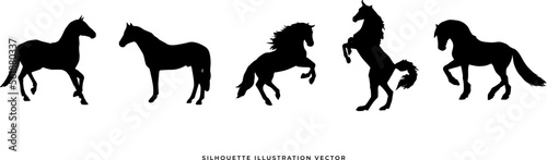 wild animals silhouettes vector illustration. Isolated animals