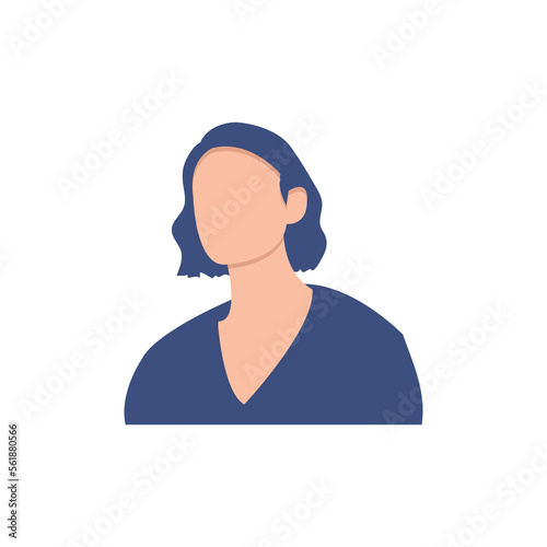 Half body beautiful woman colorful portrait. Avatars for social networks. Vector illustration in flat style. © Lytaccept