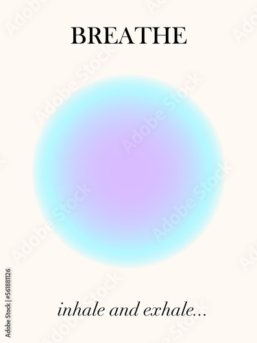 Trendy aesthetic gradient poster with positive words