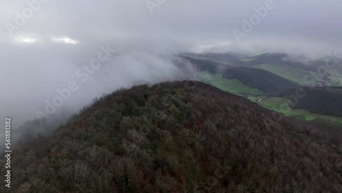 Flying between mists through rural areas of Juslapeña and Atez photo