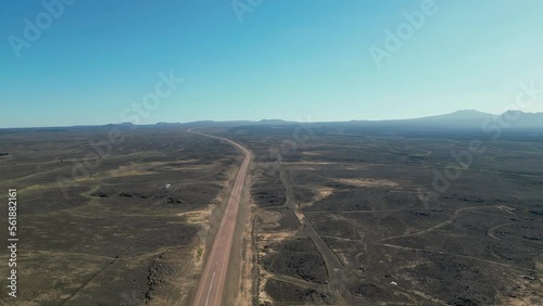 Aerial views over the black volcano (Jabal Qidr) in Harrat Khaybar, north west Saudi Arabia photo