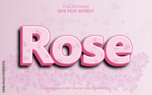 Rose background text effect. Editable text effect