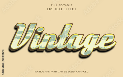 Vintage background text effect. Editable text effect