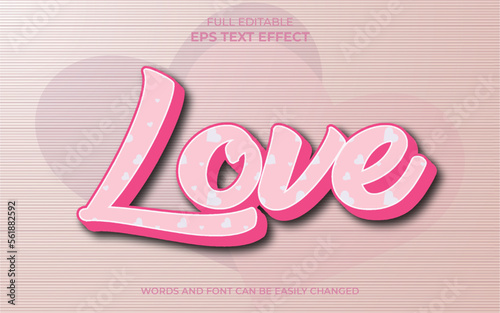 Love background text effect. Editable text effect