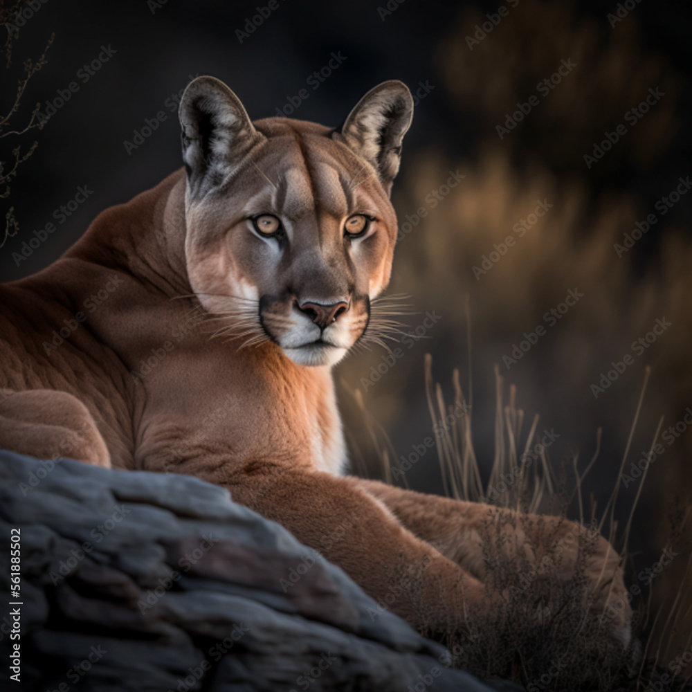 Obraz premium lioness in the wild, puma, king, strong, power, king of the jungle