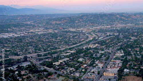 Wallpaper Mural Aerila shot of downtown Los Angeles at twilight. Torontodigital.ca