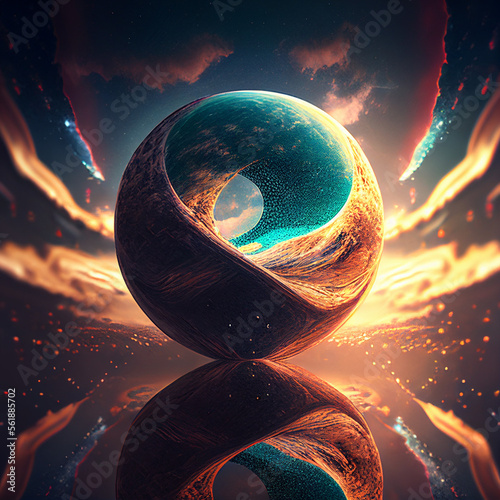 An inspirational illustration, ai-generated image, of the infinity