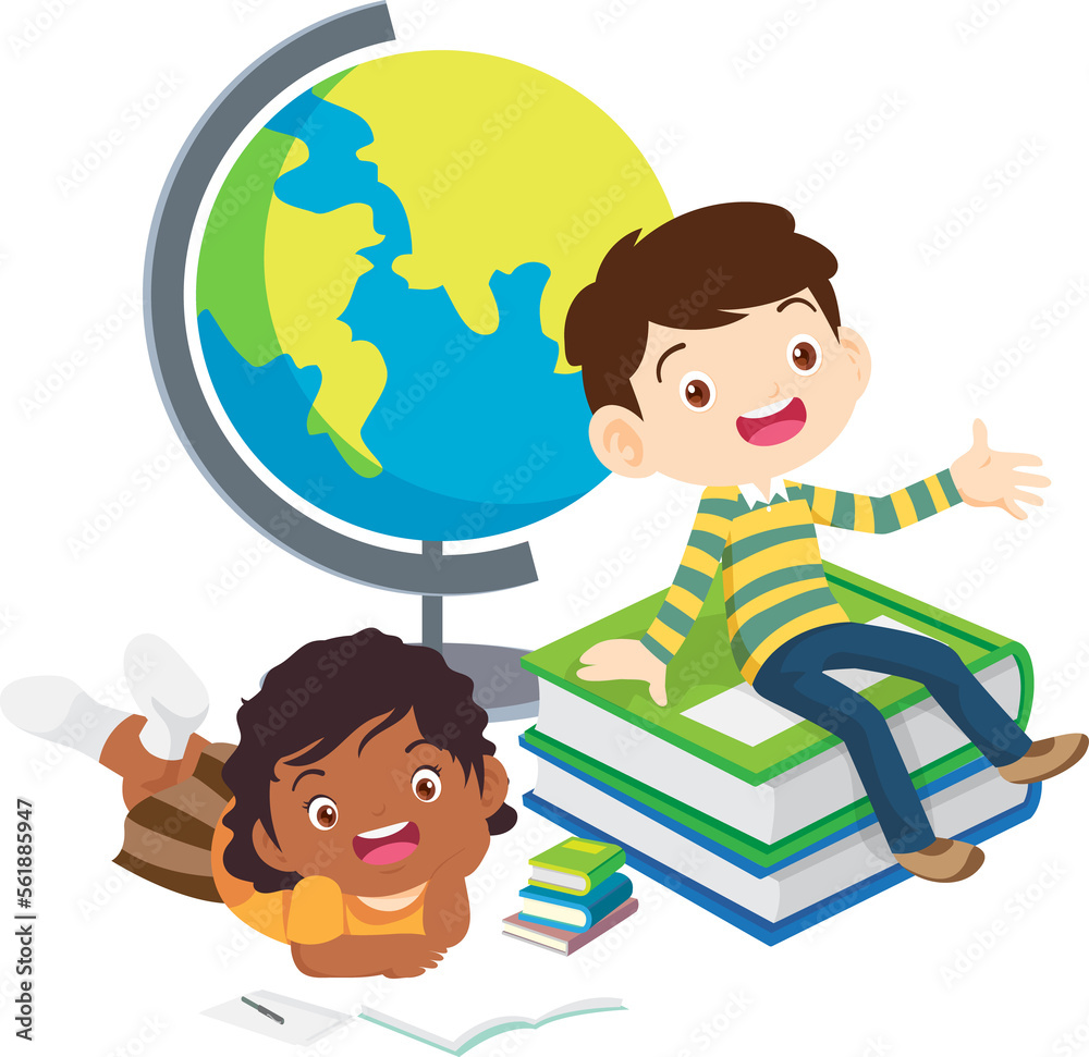 back to school with kids reading book education happy children concept back to school with kids reading book education happy children concept