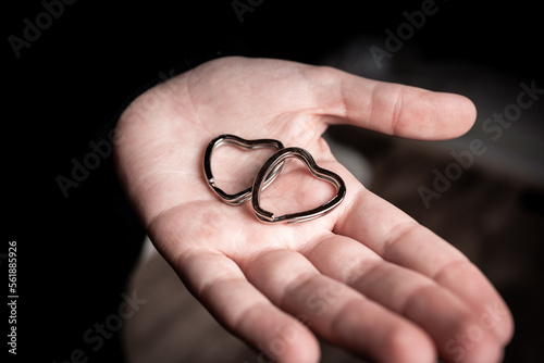 hearts in palm,Human hands holding hearts. Valentine's Day,love