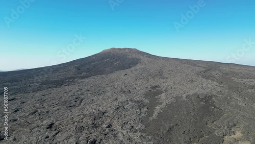 Aerial views over the black volcano (Jabal Qidr) in Harrat Khaybar, north west Saudi Arabia photo