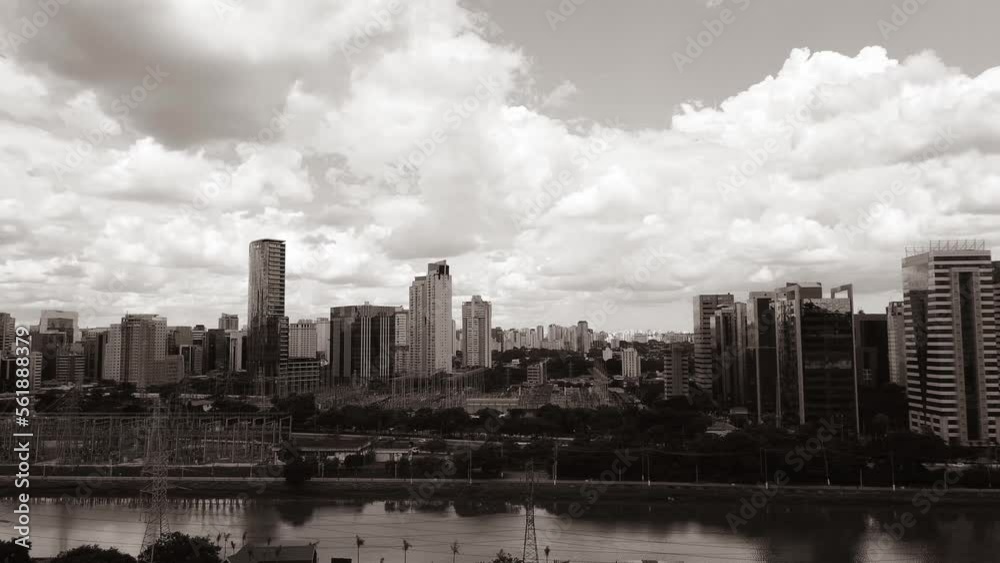 São Paulo, Brazil Skyline. Power Station and Pinheiros river view. São Paulo, Brazil Skyline. Power Station and Pinheiros river view.