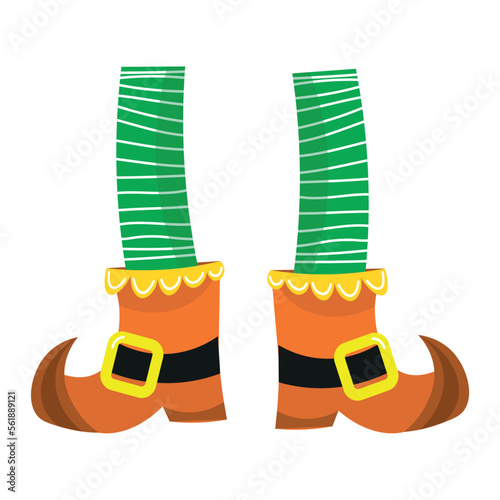 Leprechaun's legs on white background
