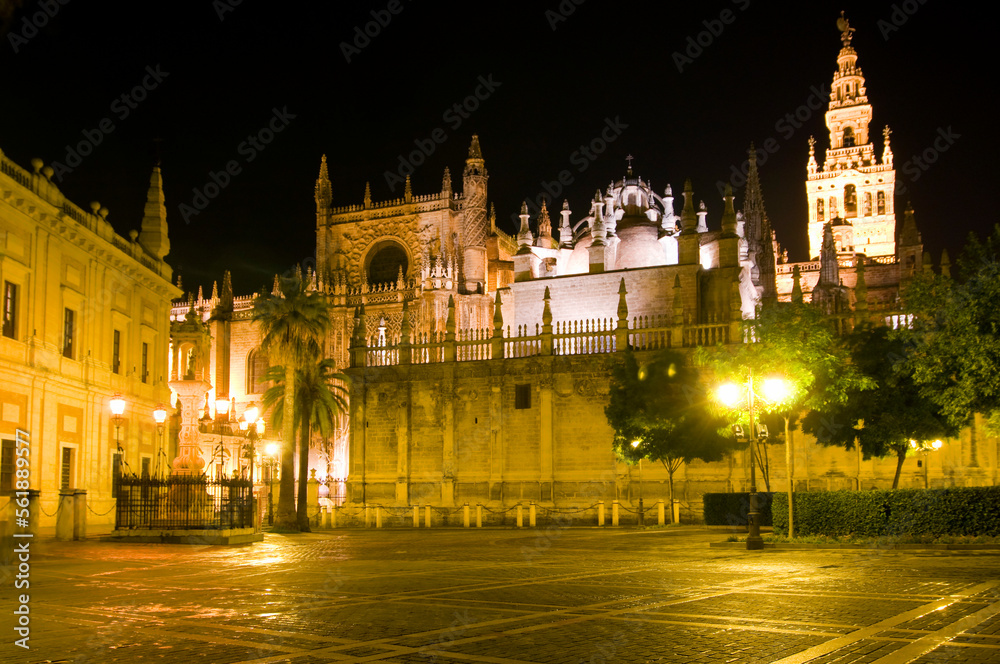 Seville, Spain, Night scene.